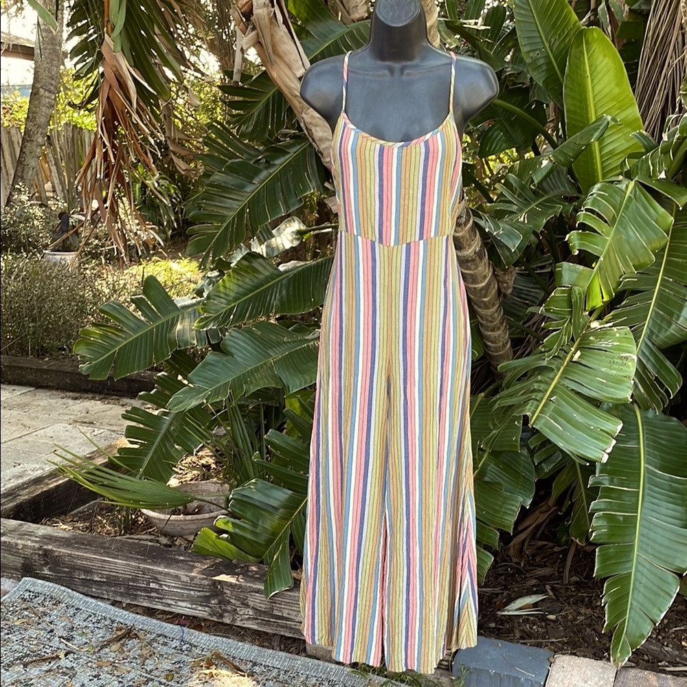 O’Neill stripe wide leg crop jumpsuit